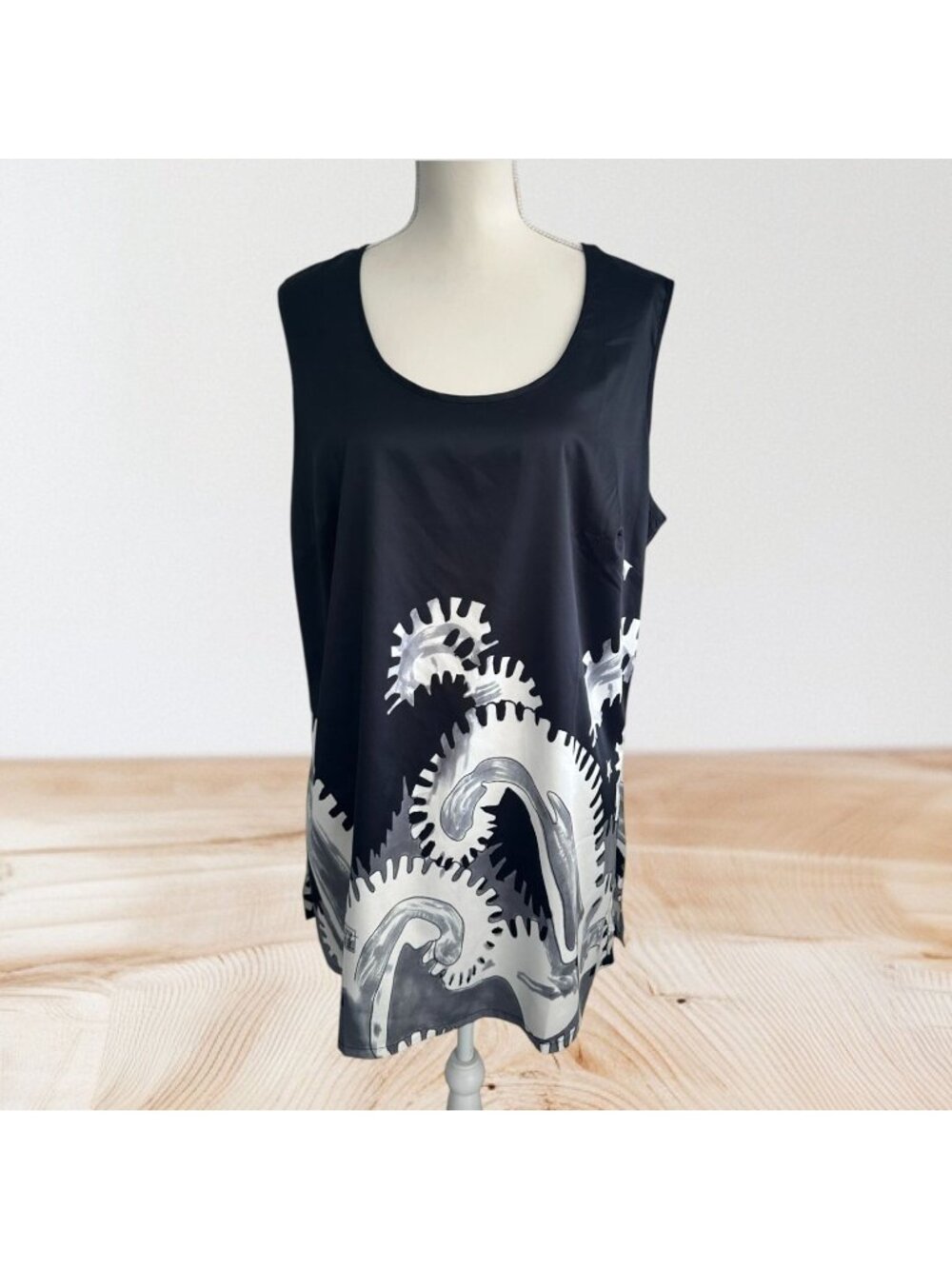 VERY VOLLBRACH Black Gray Tank Dress Size Large